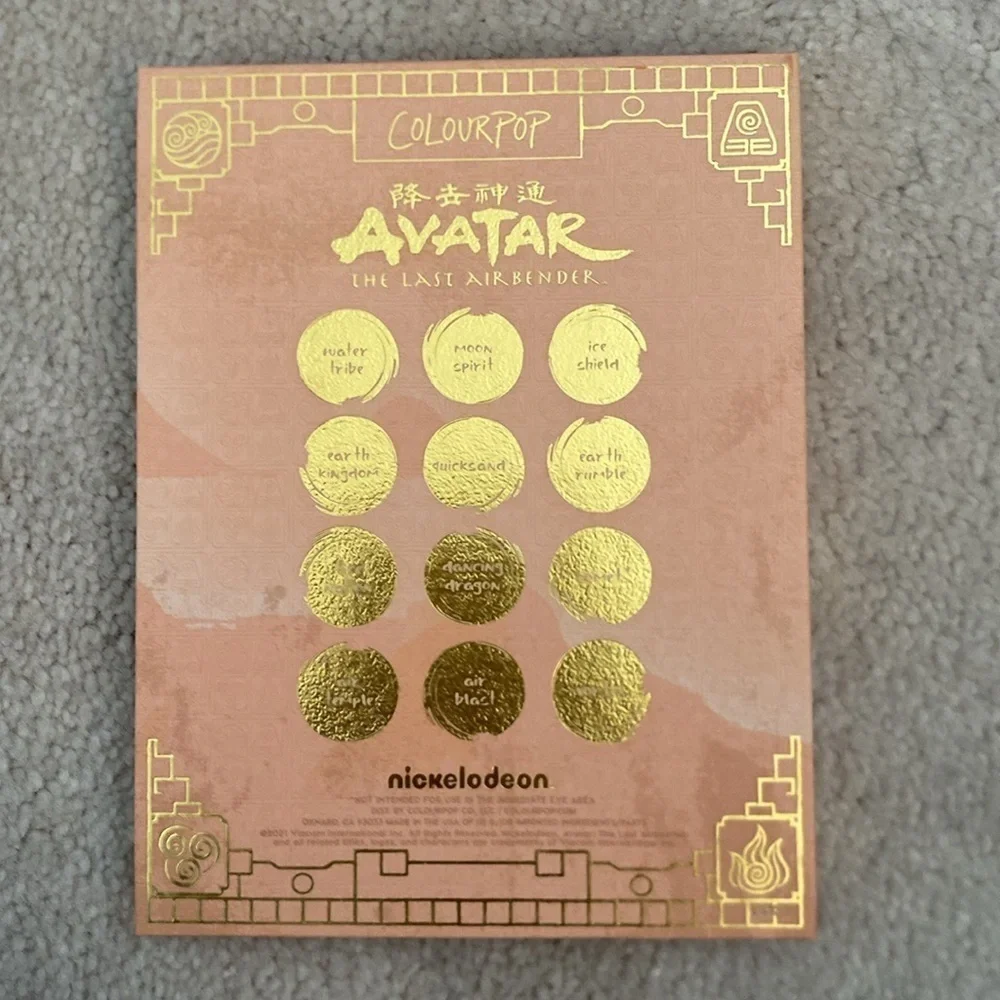 Colourpop Avatar The Last Airbender Eyeshadow Pallette New Colorpop  Limited Ed